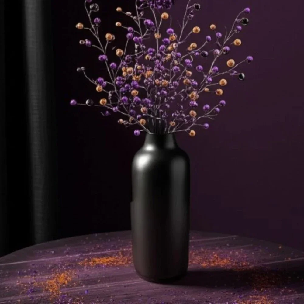 Orange Black and Purple Glitter Pick Halloween Pick Spray Stem Holiday Crafts